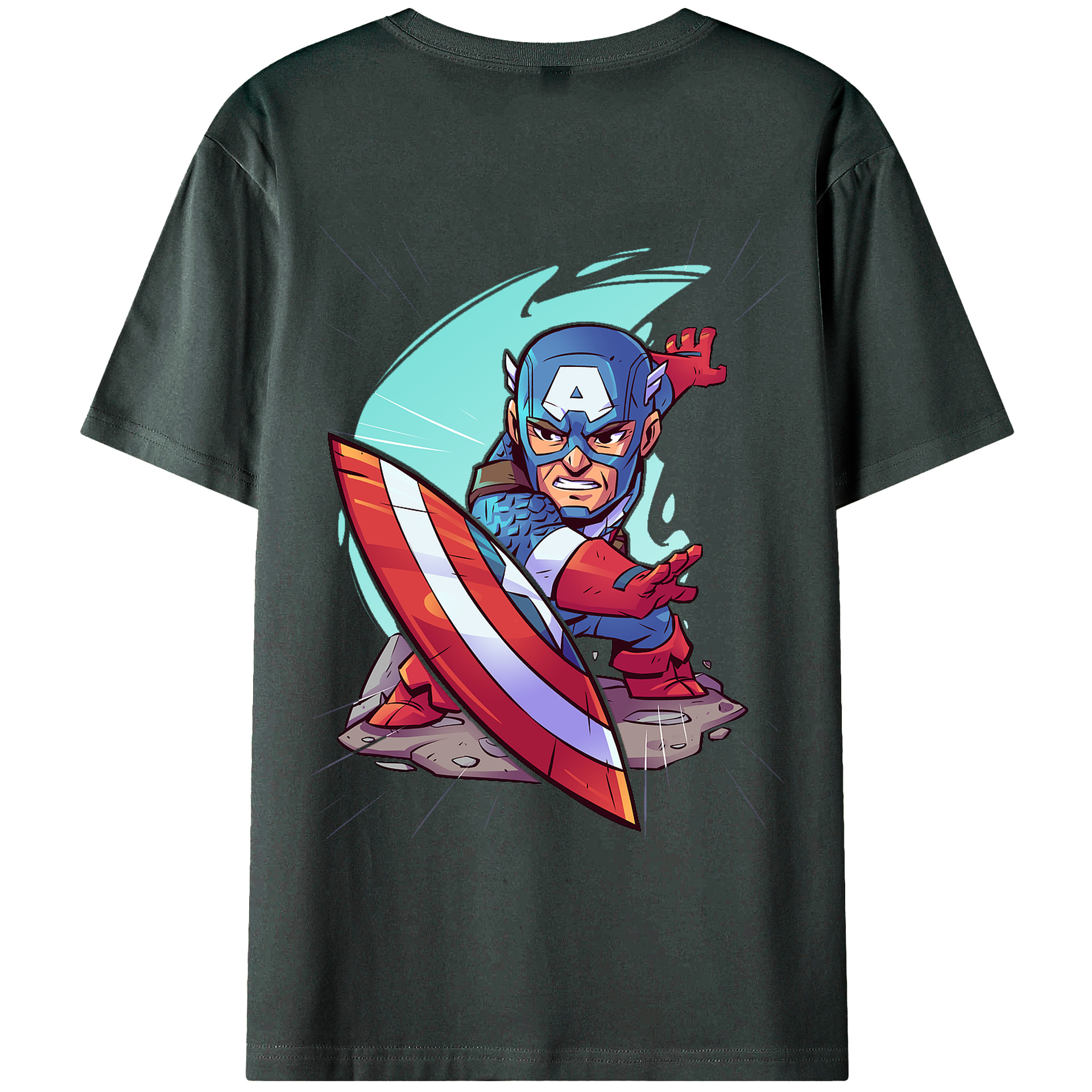 （画像用） アベンジャーズ The Avengers 綿100％ メンズ半袖Tシャツ（バックプリント） 通気性